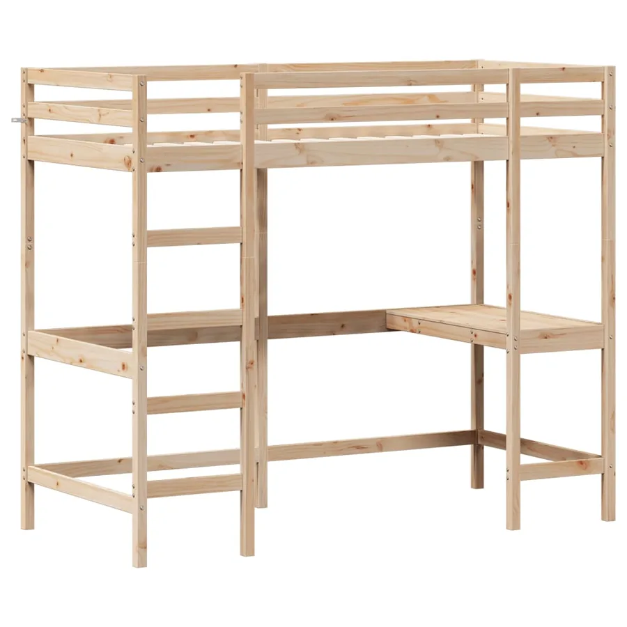Lit superposé sans matelas 100x200 cm bois massif de pin - 3
