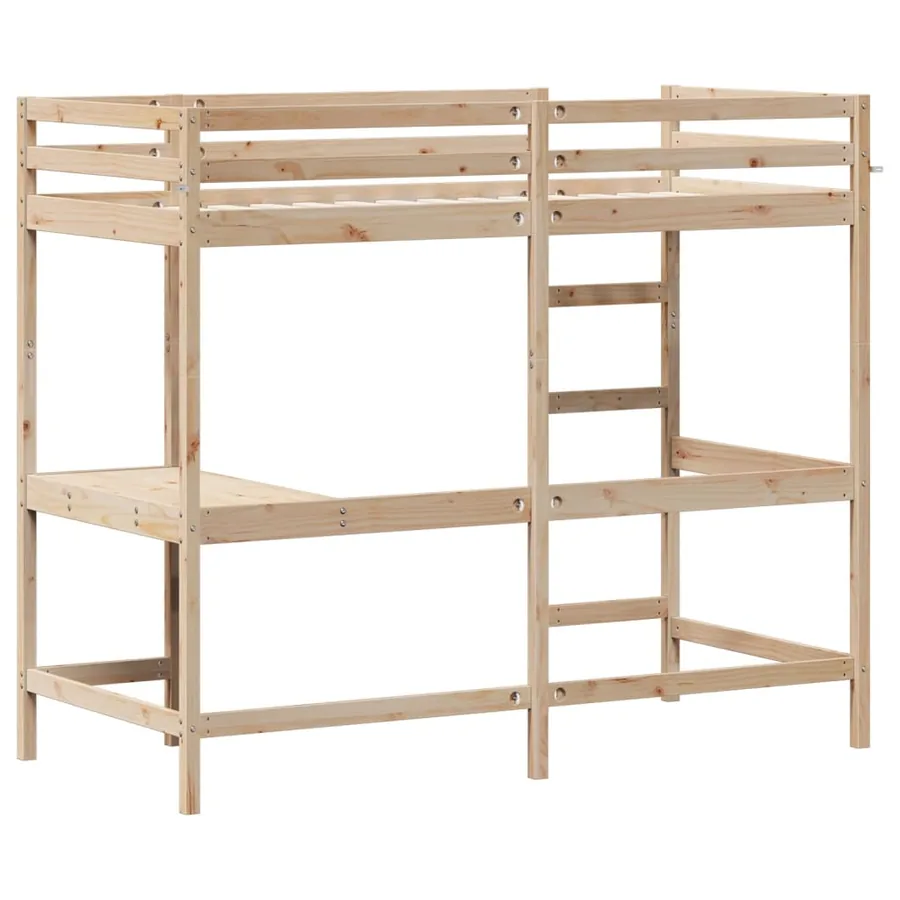 Lit superposé sans matelas 100x200 cm bois massif de pin - 6