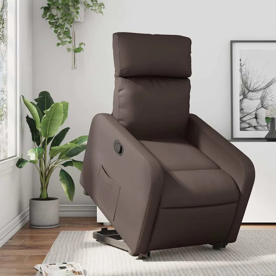 Fauteuil inclinable marron similicuir - 16