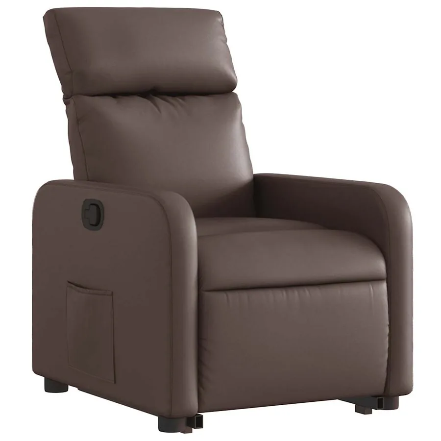 Fauteuil inclinable marron similicuir - 4