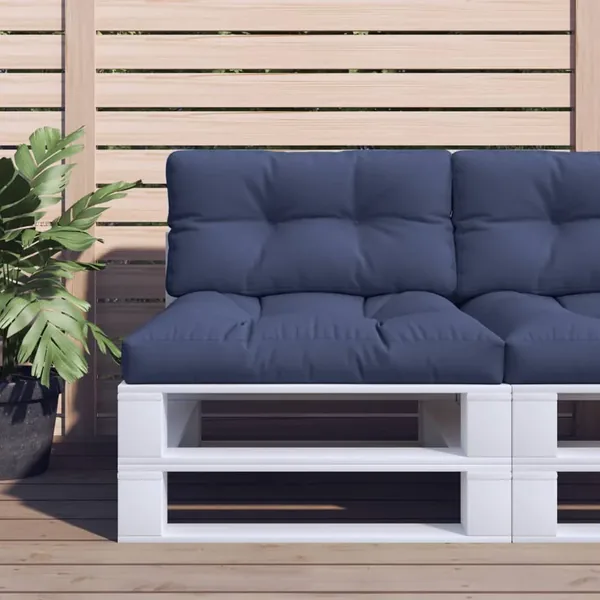 Ensemble de coussins en palette bleu marine 70x40x12 cm tissu