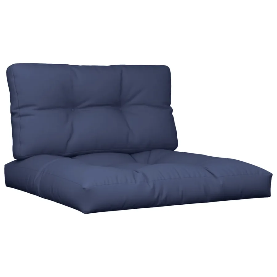 Ensemble de coussins en palette bleu marine 70x40x12 cm tissu - 2