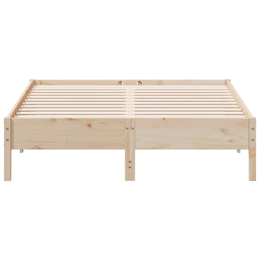 Cadre de lit sans matelas 140x200 cm bois massif de pin - 4