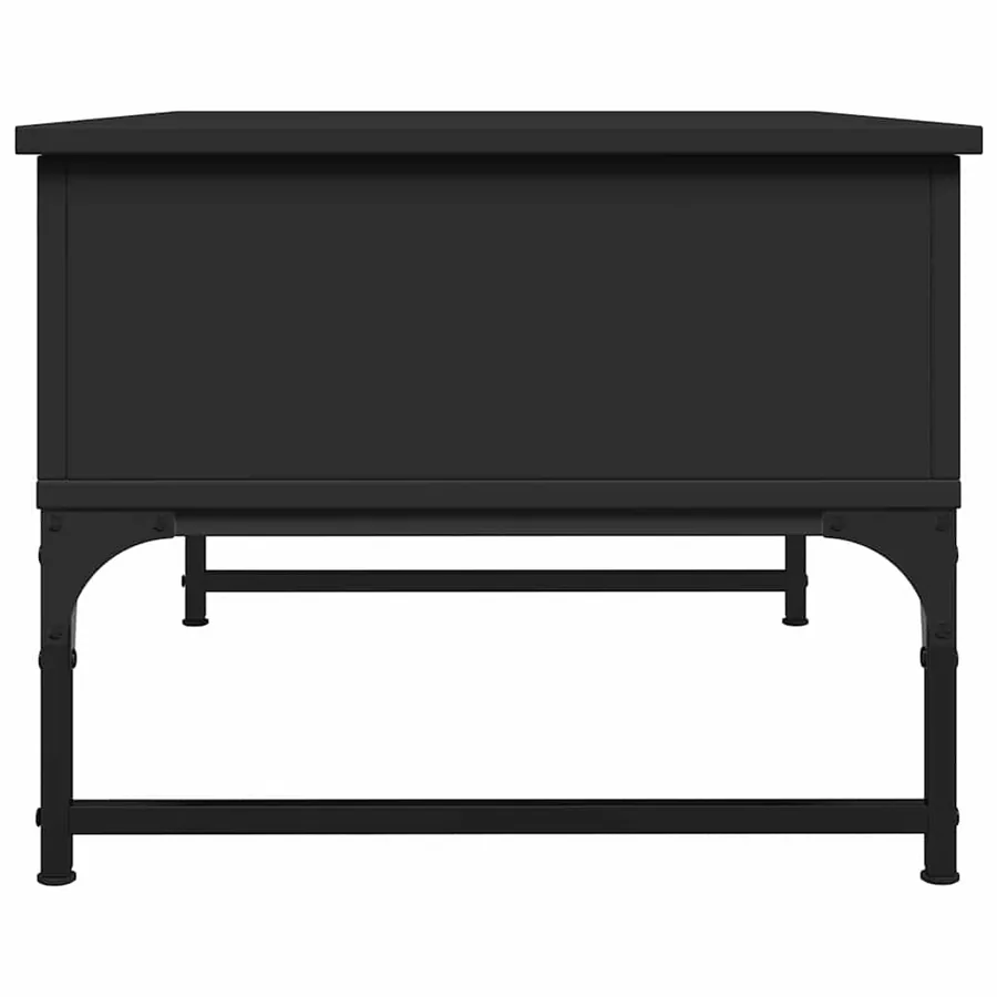 Table basse noir 70x50x40 cm bois d'ingénierie et métal - 6