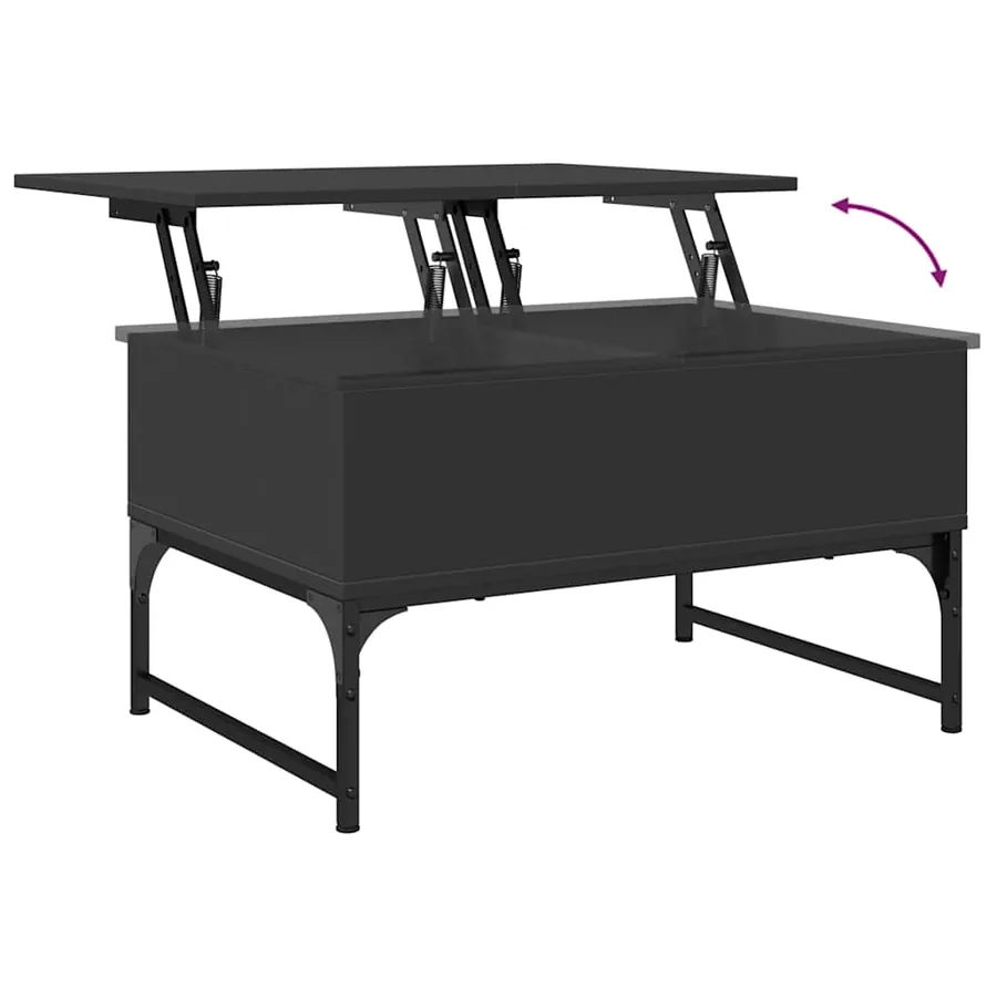 Table basse noir 70x50x40 cm bois d'ingénierie et métal - 8