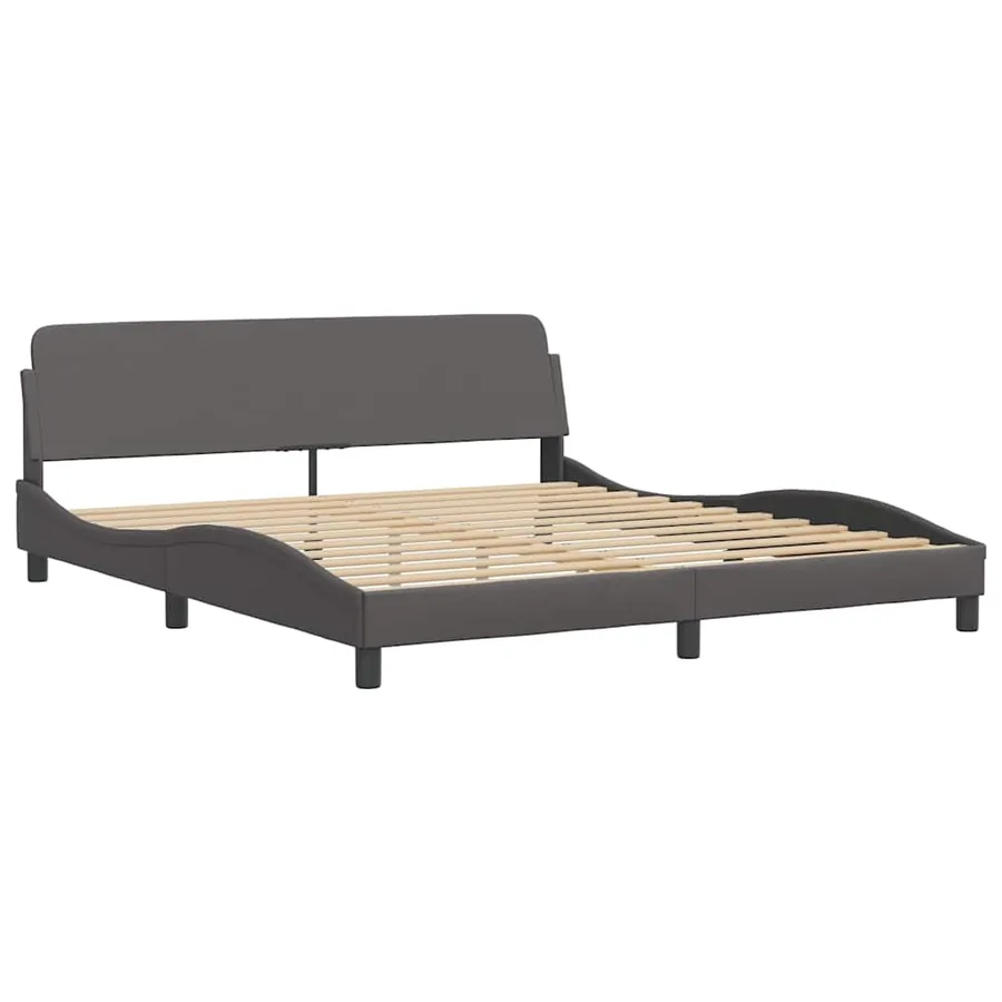 Cadre de lit sans matelas Hvar gris 180x200 cm similicuir - 5
