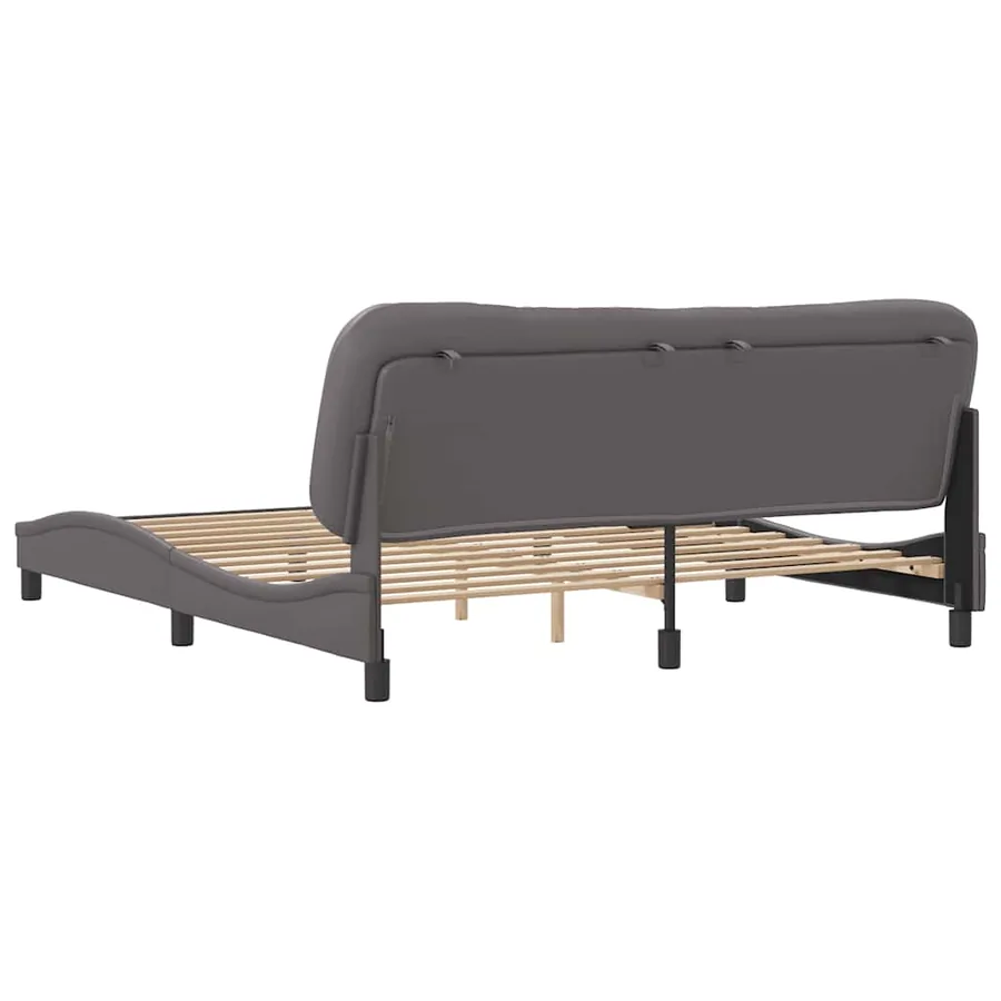 Cadre de lit sans matelas Hvar gris 180x200 cm similicuir - 6