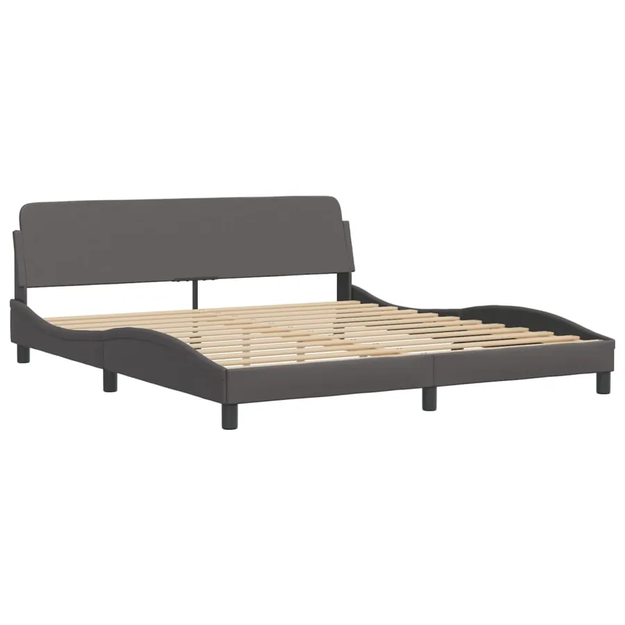 Cadre de lit avec LED sans matelas Hvar gris 180x200 cm - 7