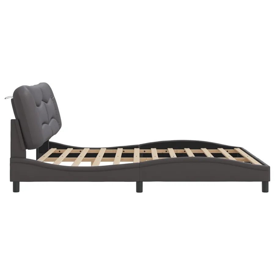 Cadre de lit avec LED sans matelas Hvar gris 180x200 cm - 9