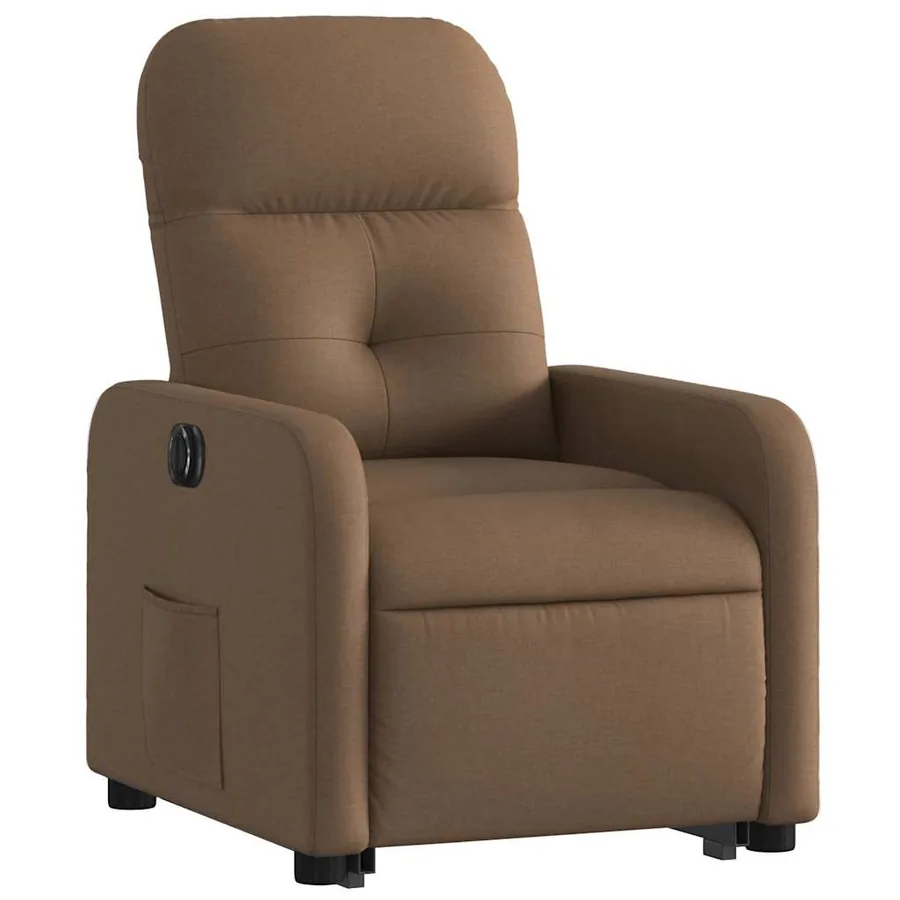 Fauteuil inclinable électrique marron tissu - 4