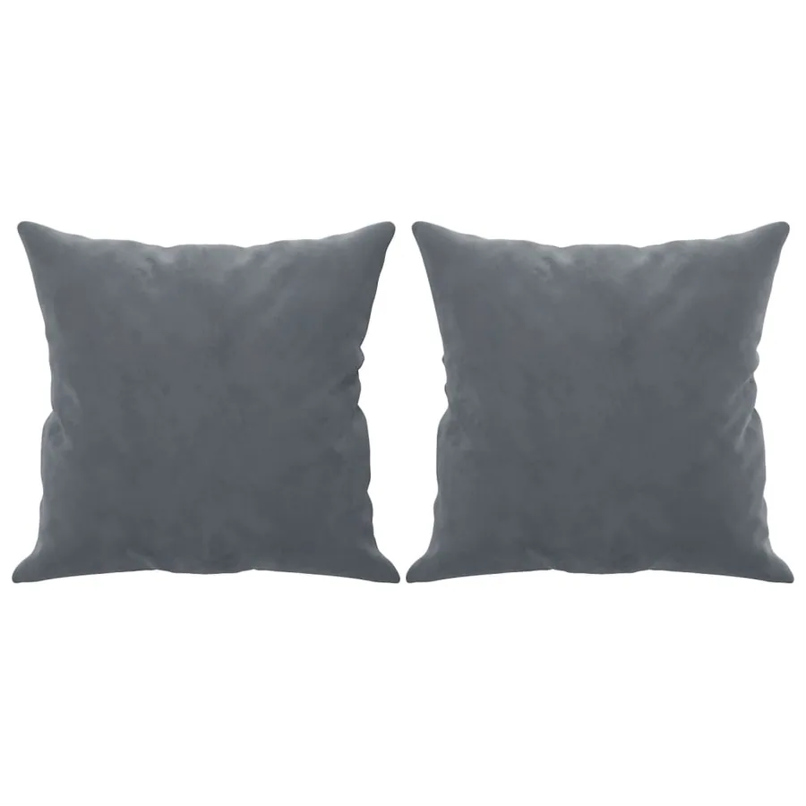 Canapé 2 places avec oreillers gris foncé 140 cm velours - 5