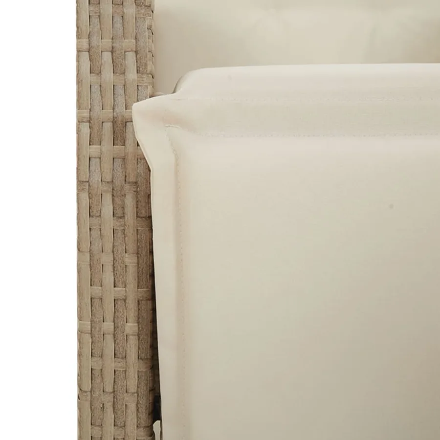 Ensemble à manger de jardin et coussins 9 pcs beige Poly rotin - 10