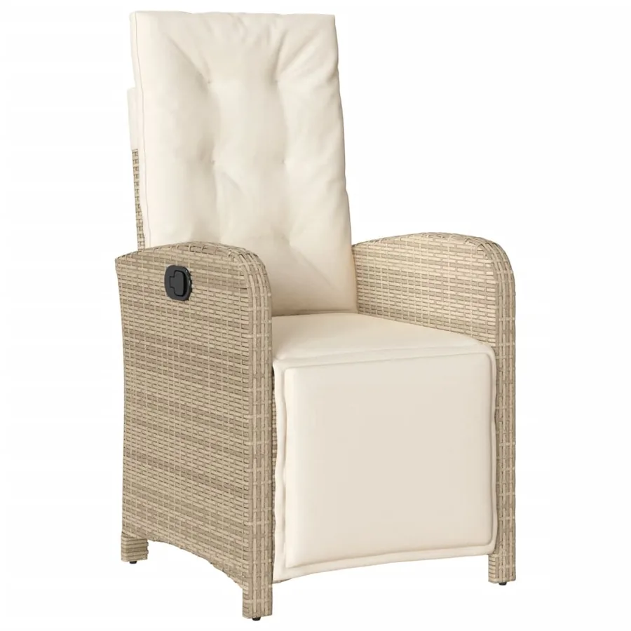 Ensemble à manger de jardin et coussins 9 pcs beige Poly rotin - 4