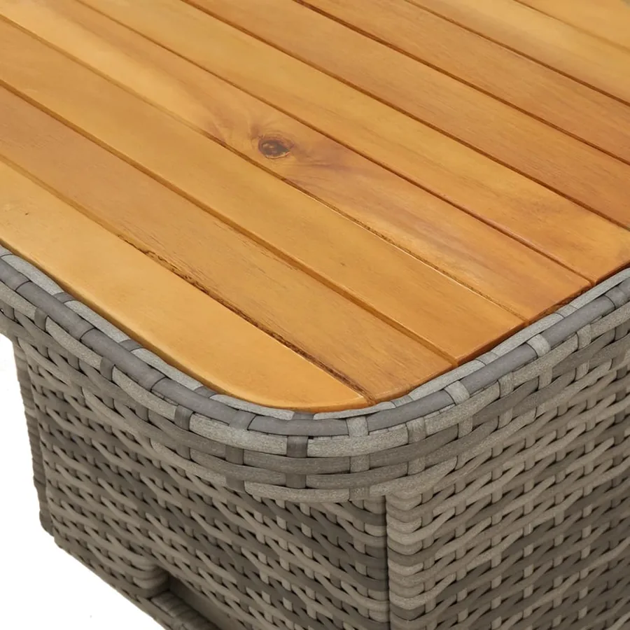 Ensemble à manger jardin 4pcs et coussins Gris Résine tressée - 5