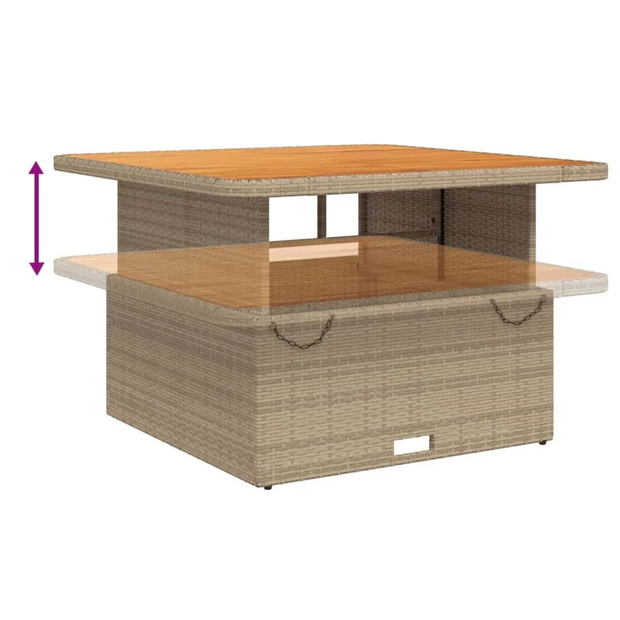 Ensemble à manger de jardin coussins 4 pcs beige résine tressée - 8
