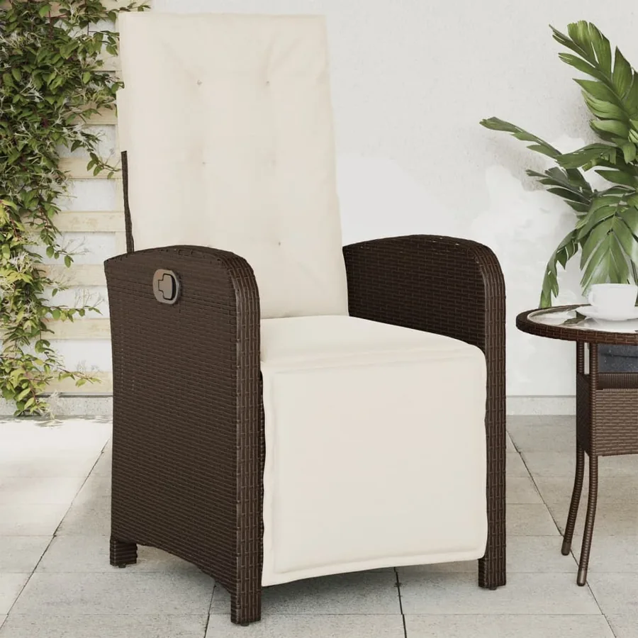 Chaises inclinables de jardin lot de 2 avec repose-pied rotin - 3