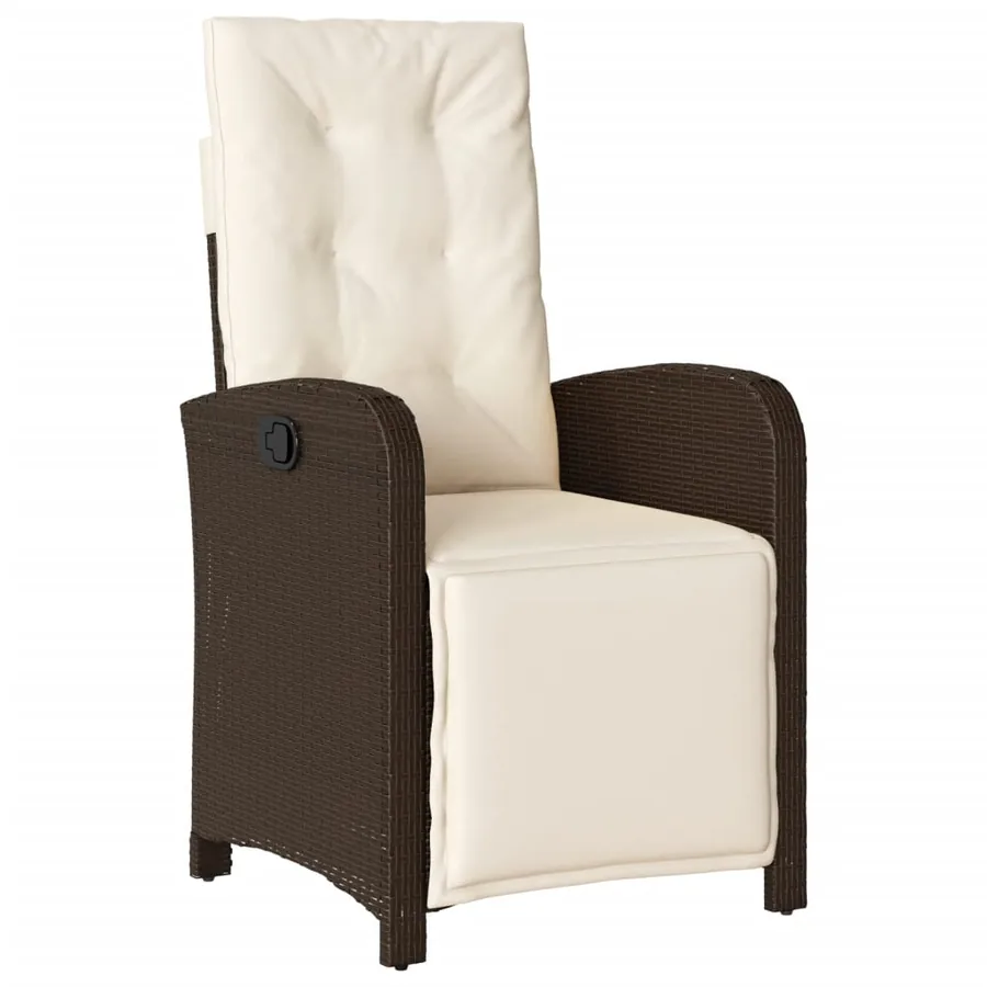 Chaises inclinables de jardin lot de 2 avec repose-pied rotin - 4