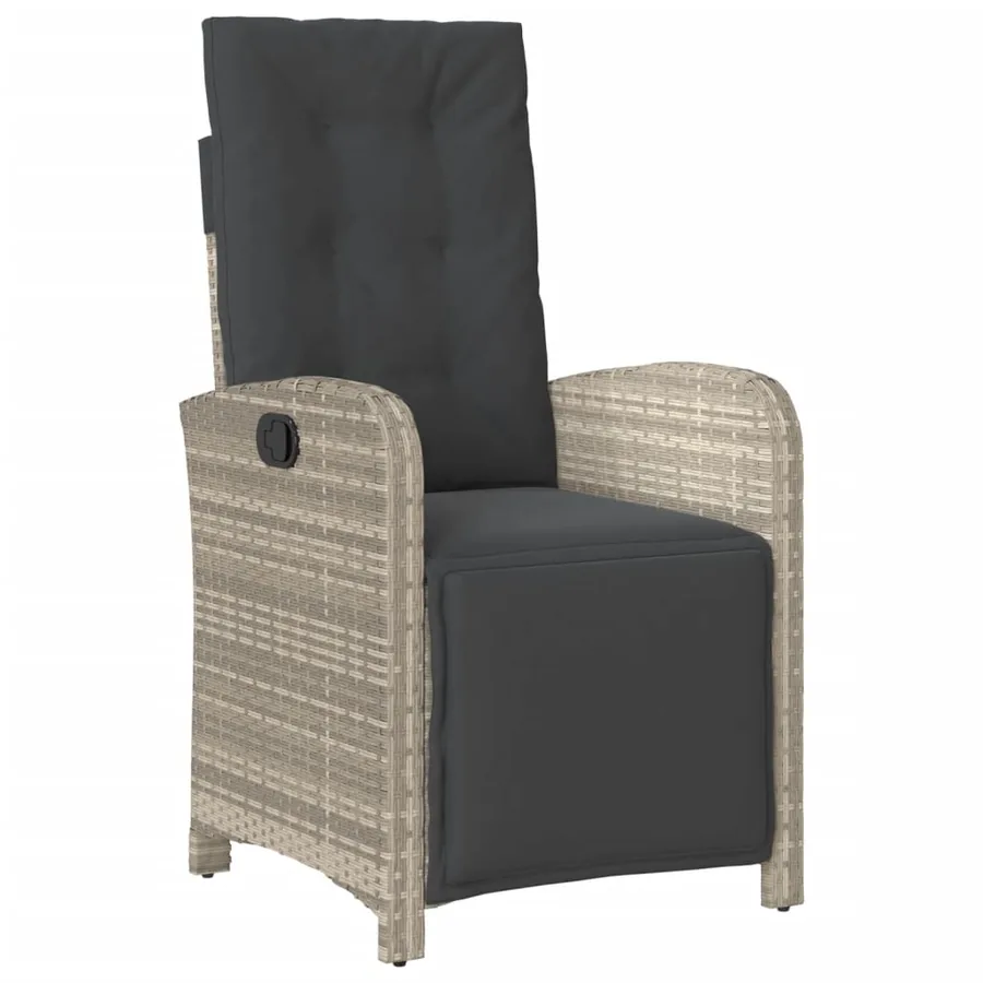 Ensemble de bistro 3 pcs et coussins gris clair résine tressée - 3