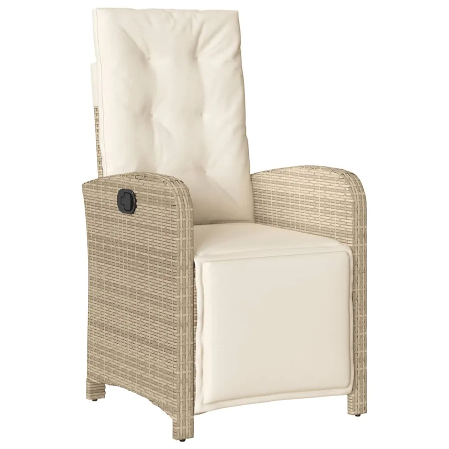 Ensemble à manger de jardin coussins 4 pcs beige résine tressée - 3
