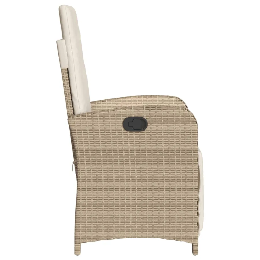 Ensemble de bistro 3 pcs avec coussins beige résine tressée - 6