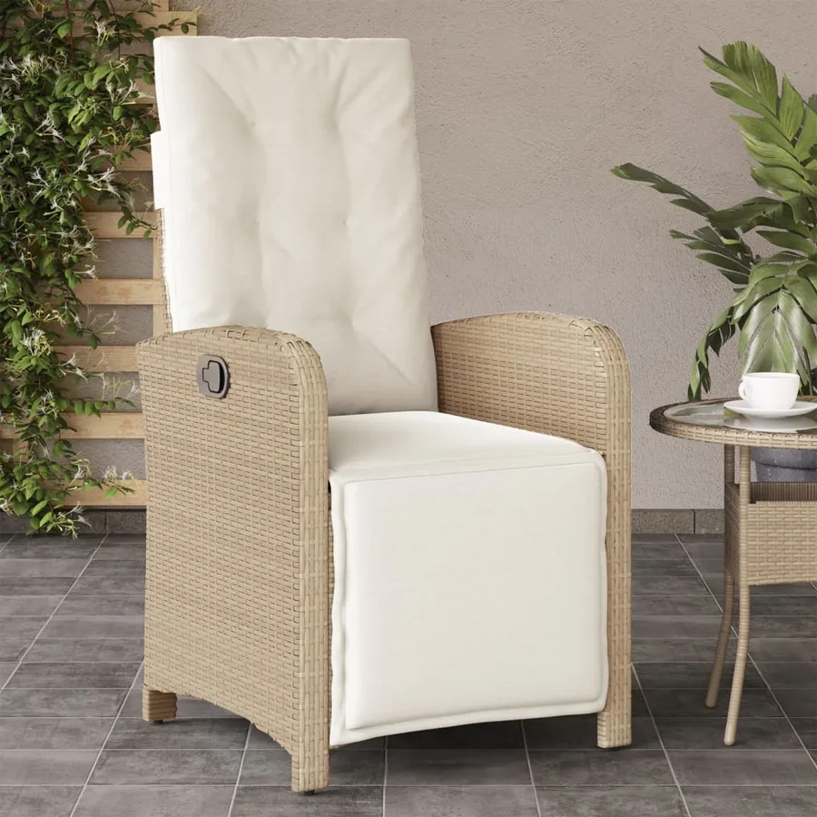 Chaises inclinables de jardin lot de 2 avec repose-pied rotin - 3