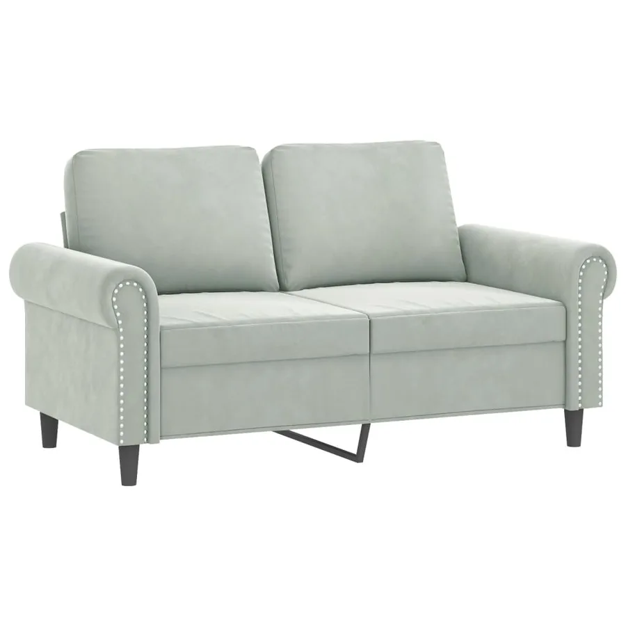 Ensemble de canapés 2 pcs avec coussins gris clair velours - 3