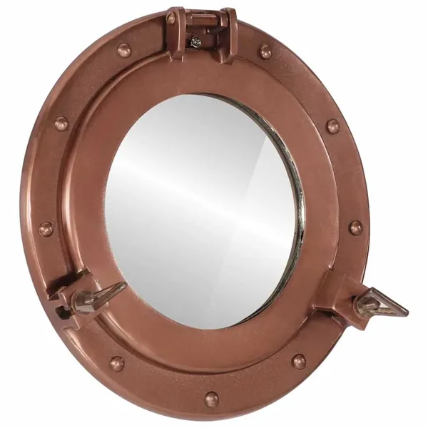 Miroir en forme de hublot mural Ø30 cm aluminium et verre