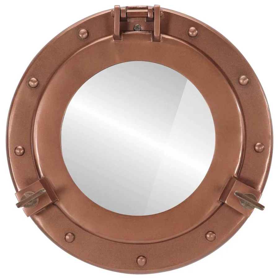 Miroir en forme de hublot mural Ø30 cm aluminium et verre - 2
