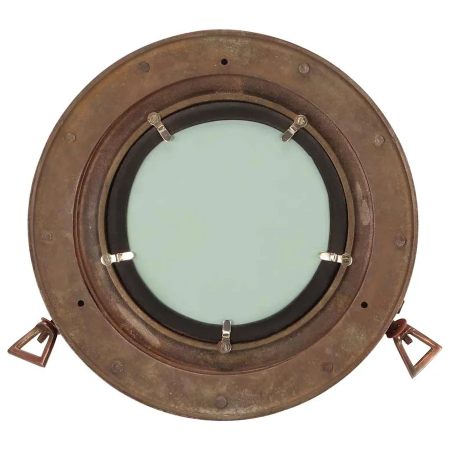 Miroir en forme de hublot mural Ø30 cm aluminium et verre - 3