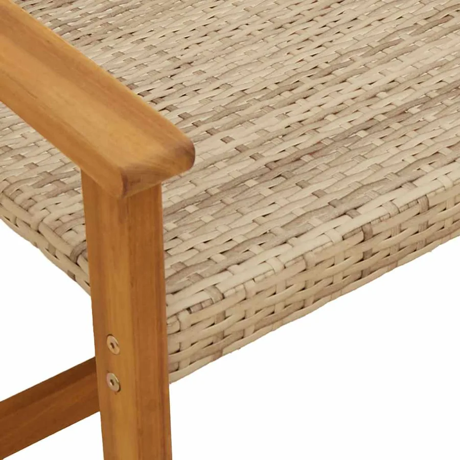 Ensemble de bistro 3 pcs beige résine tressée et bois d'acacia - 7