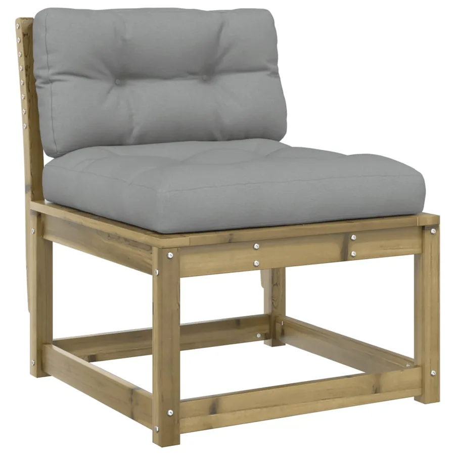 Canapé de jardin avec coussins bois de pin imprégné - 2