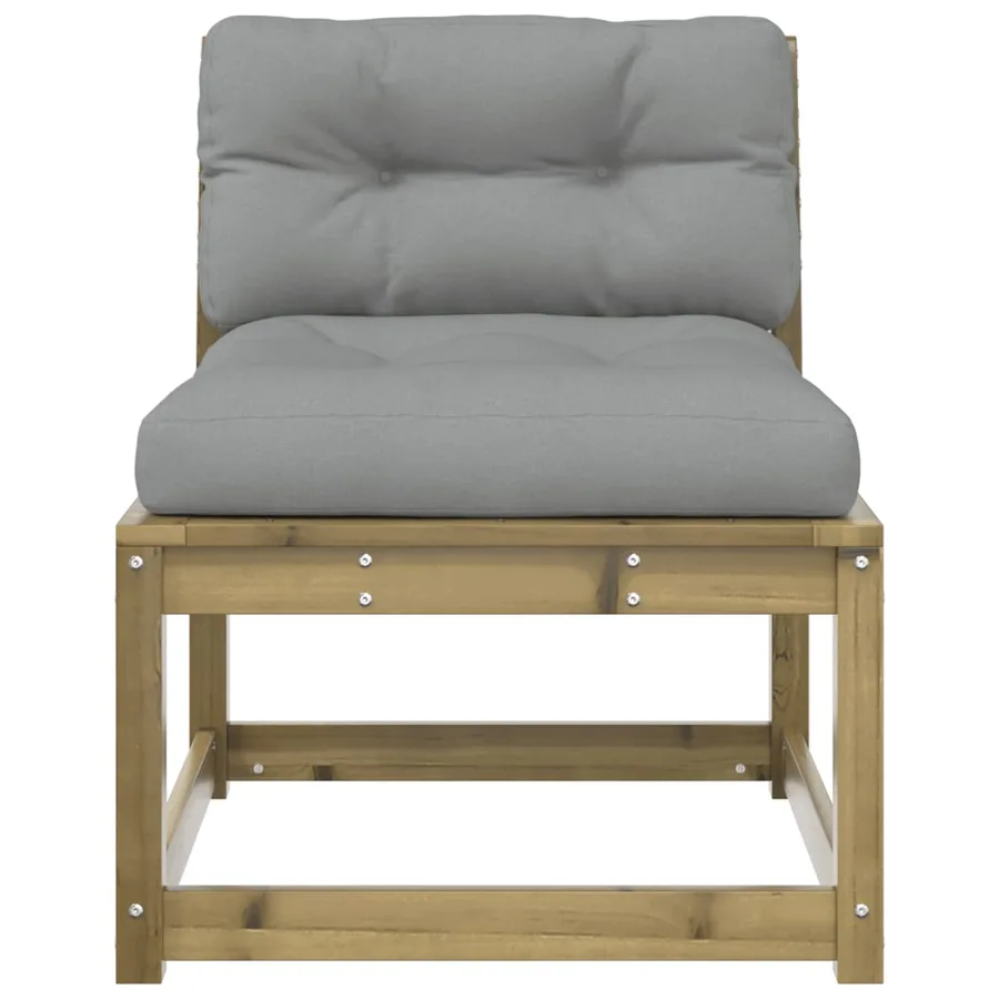 Canapé de jardin avec coussins bois de pin imprégné - 5
