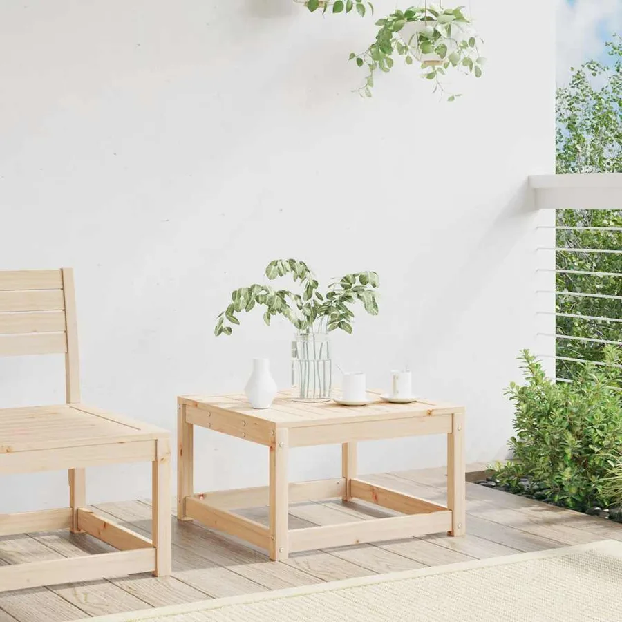 Repose-pied de jardin bois de pin massif - 3