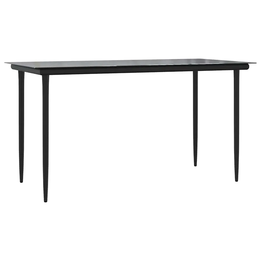 Ensemble à manger de jardin coussins 5pcs Noir Résine tressée - 4