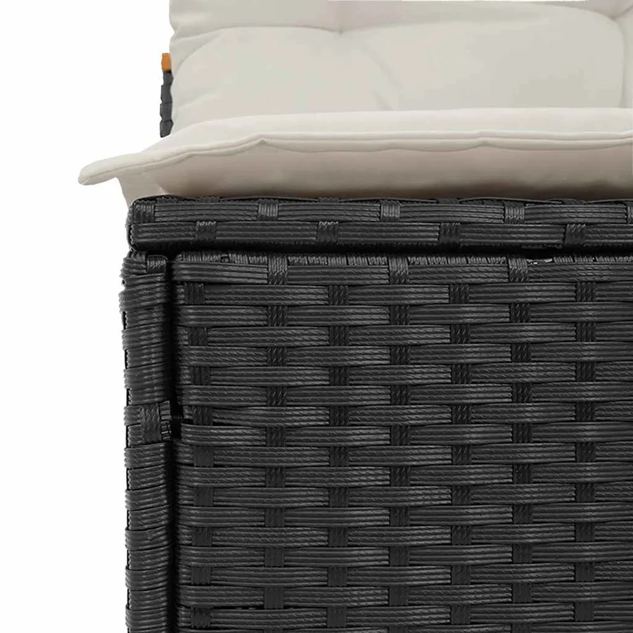 Canapés de jardin sans accoudoirs avec coussins 2 pcs noir - 8
