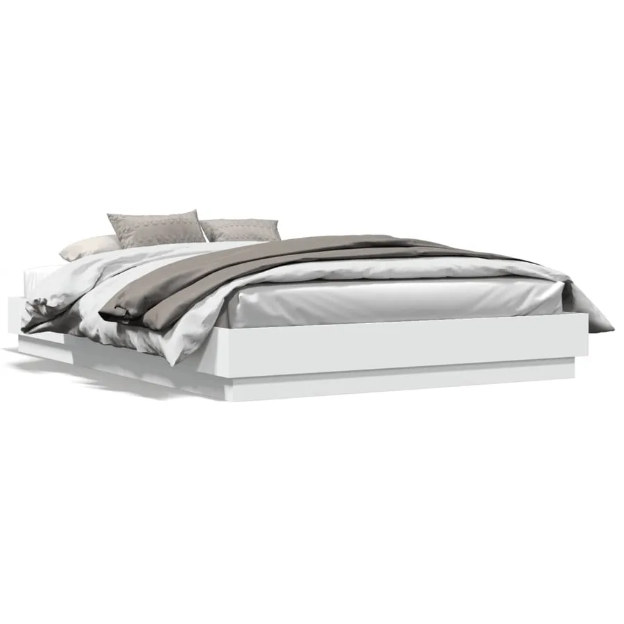 Cadre de lit avec LED sans matelas blanc 150x200 cm - 5