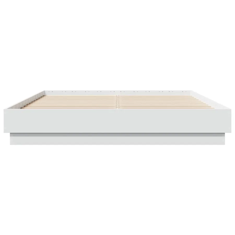 Cadre de lit avec LED sans matelas blanc 150x200 cm - 6