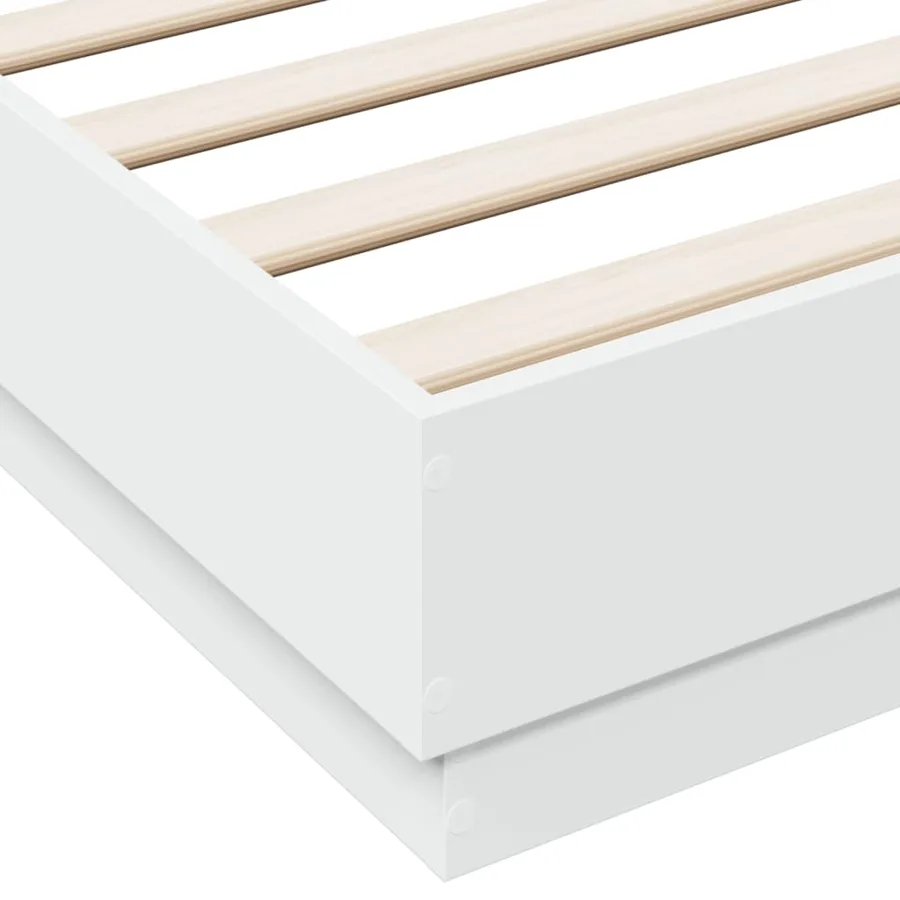 Cadre de lit avec LED sans matelas blanc 150x200 cm - 9