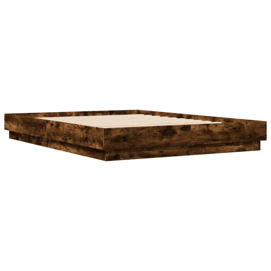 Cadre de lit avec LED sans matelas chêne fumé 150x200 cm - 3