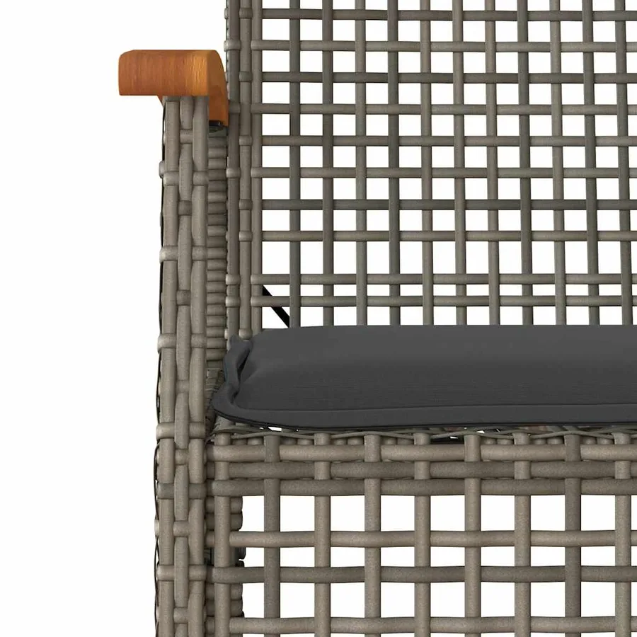 Ensemble à manger de jardin et coussins 7 pcs gris rotin - 5
