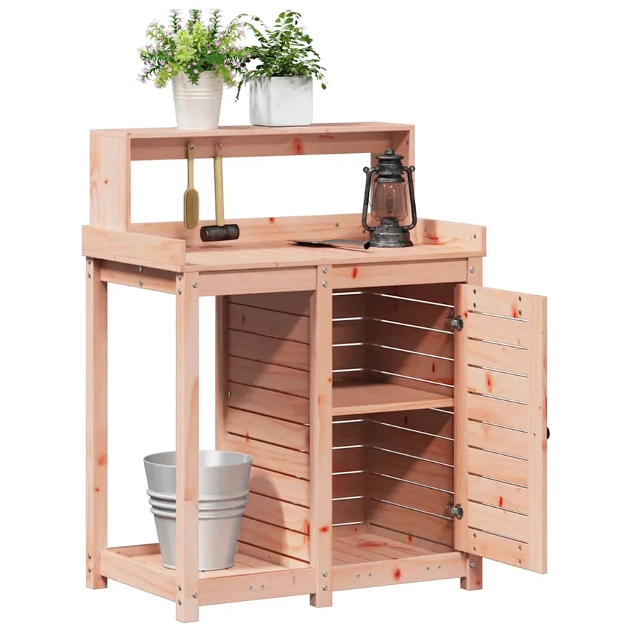Table de rempotage avec étagères bois massif de douglas - 4