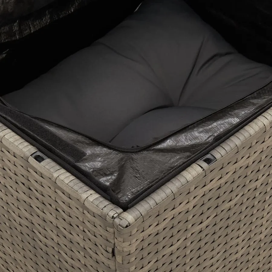 Salon de jardin avec coussins 12 pcs gris résine tressée - 7