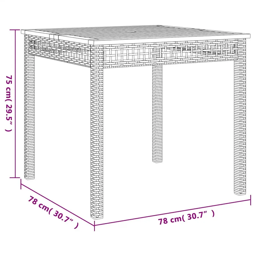 Ensemble à manger de jardin avec coussins 5pcs Beige poly rotin - 9