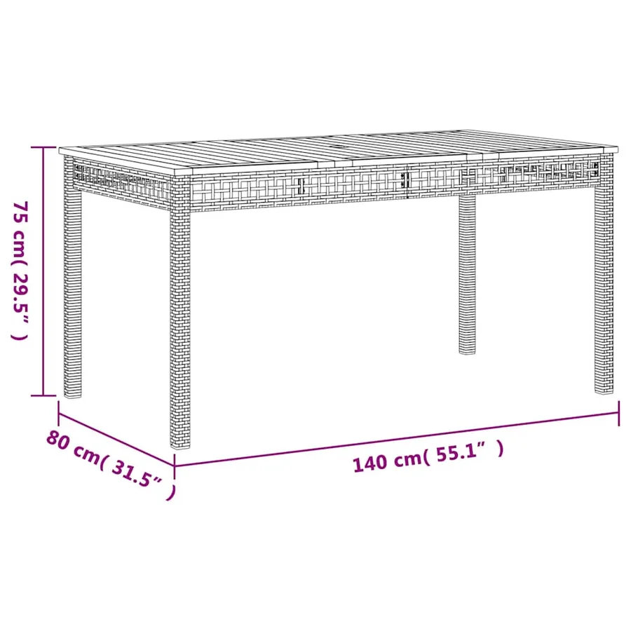 Ensemble à manger de jardin et coussins 7 pcs gris rotin - 8