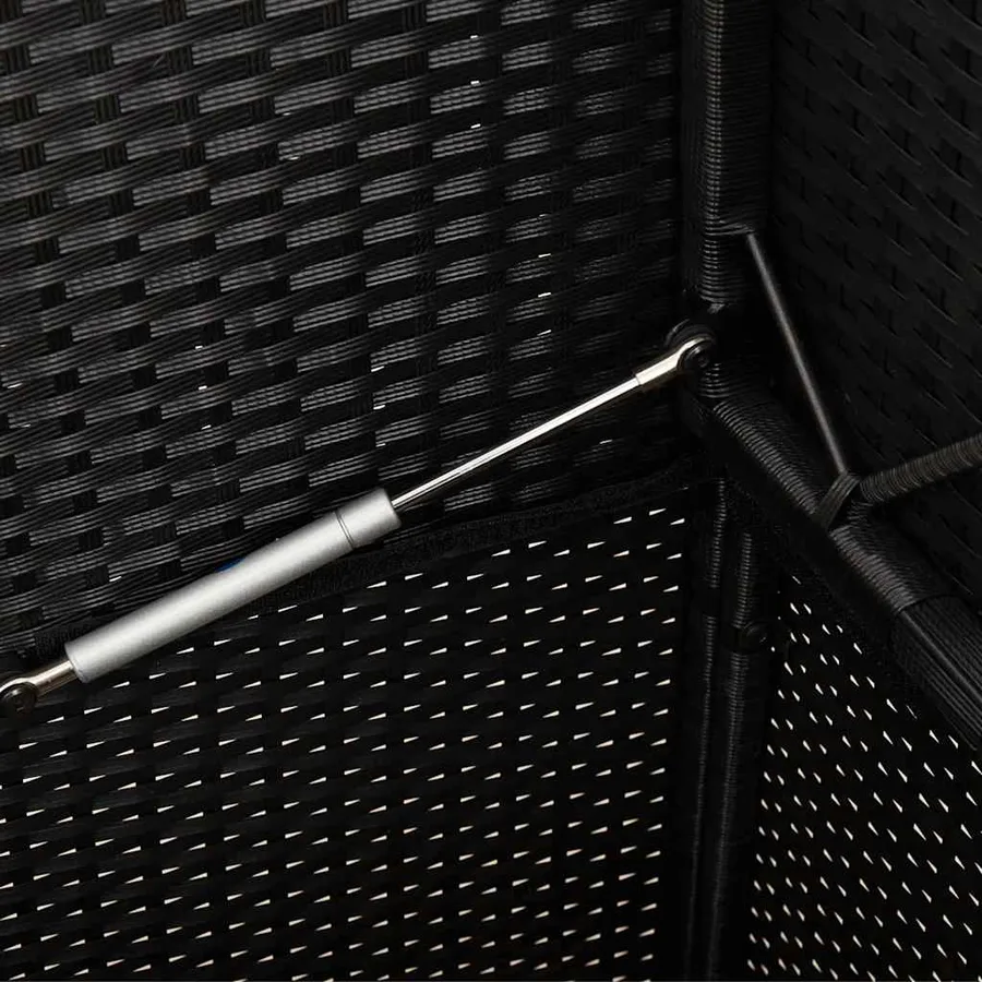 Banc de jardin avec coussins noir résine tressée - 8