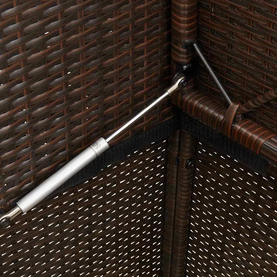 Banc de jardin avec coussins marron résine tressée - 8