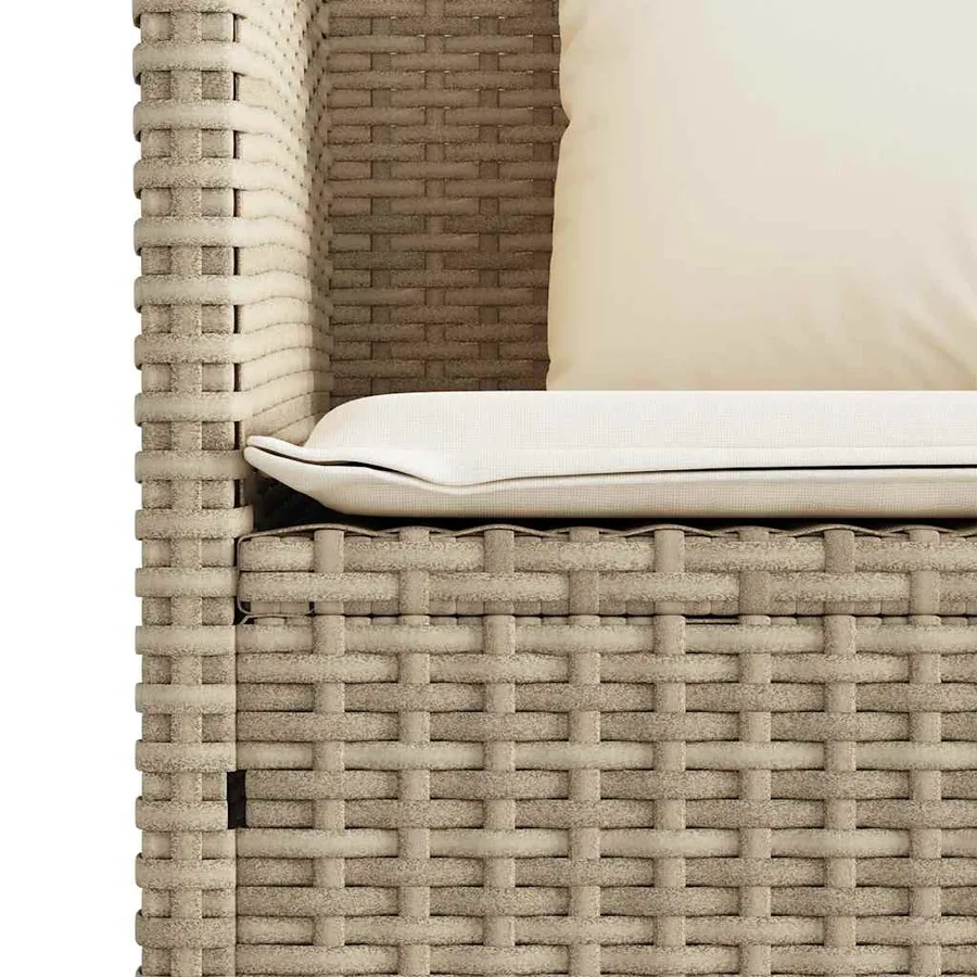 Banc de jardin avec coussins beige résine tressée - 10