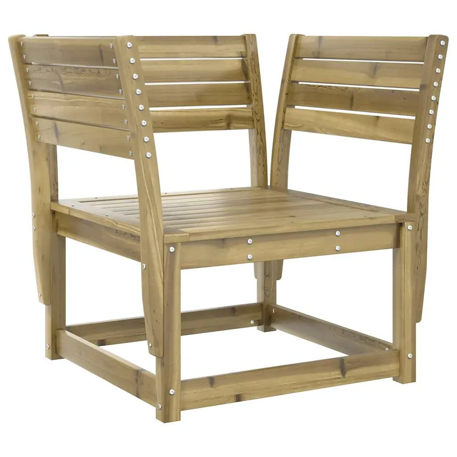 Canapé de jardin accoudoirs avec coussins bois pin imprégné - 4