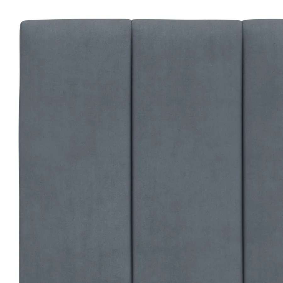 Cadre de lit avec LED sans matelas Hanko gris foncé 90x190 cm velours - 11