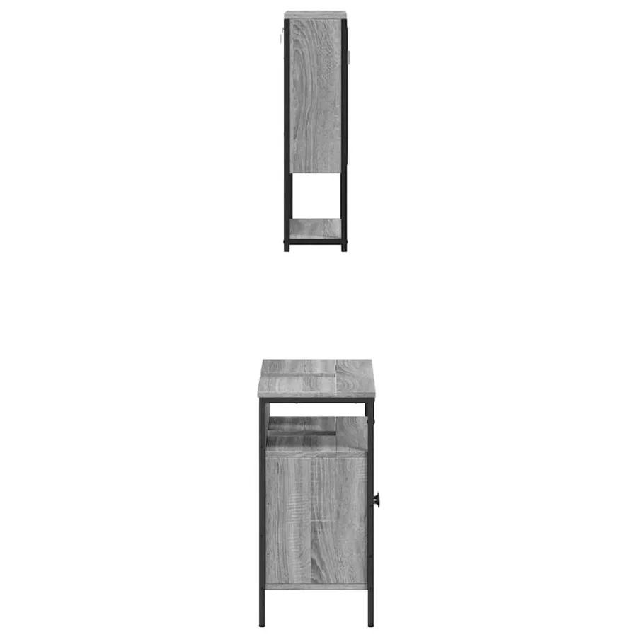 Ensemble de meubles de salle de bain 2 pcs Sonoma gris - 7